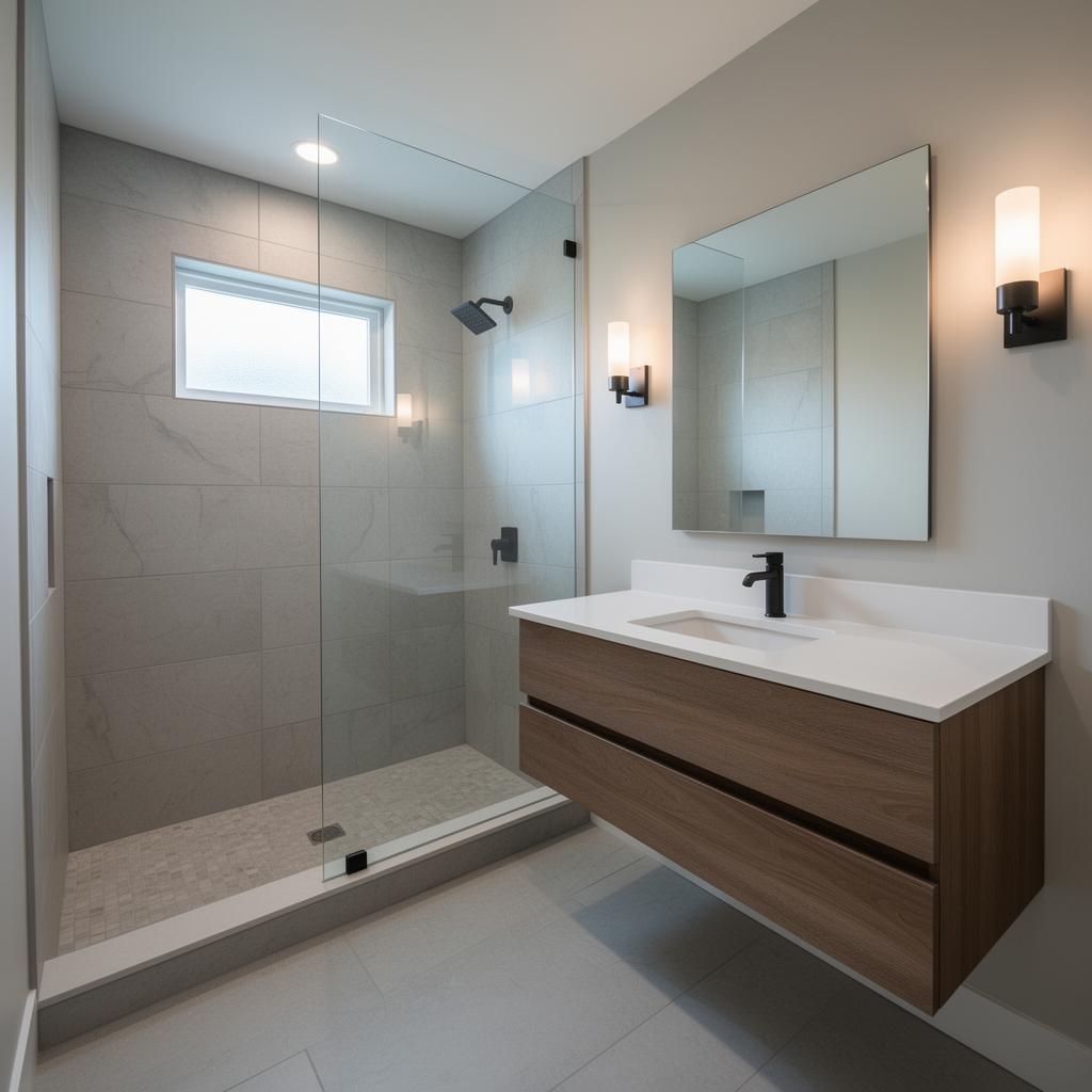Bathroom remodel by AMV Construction