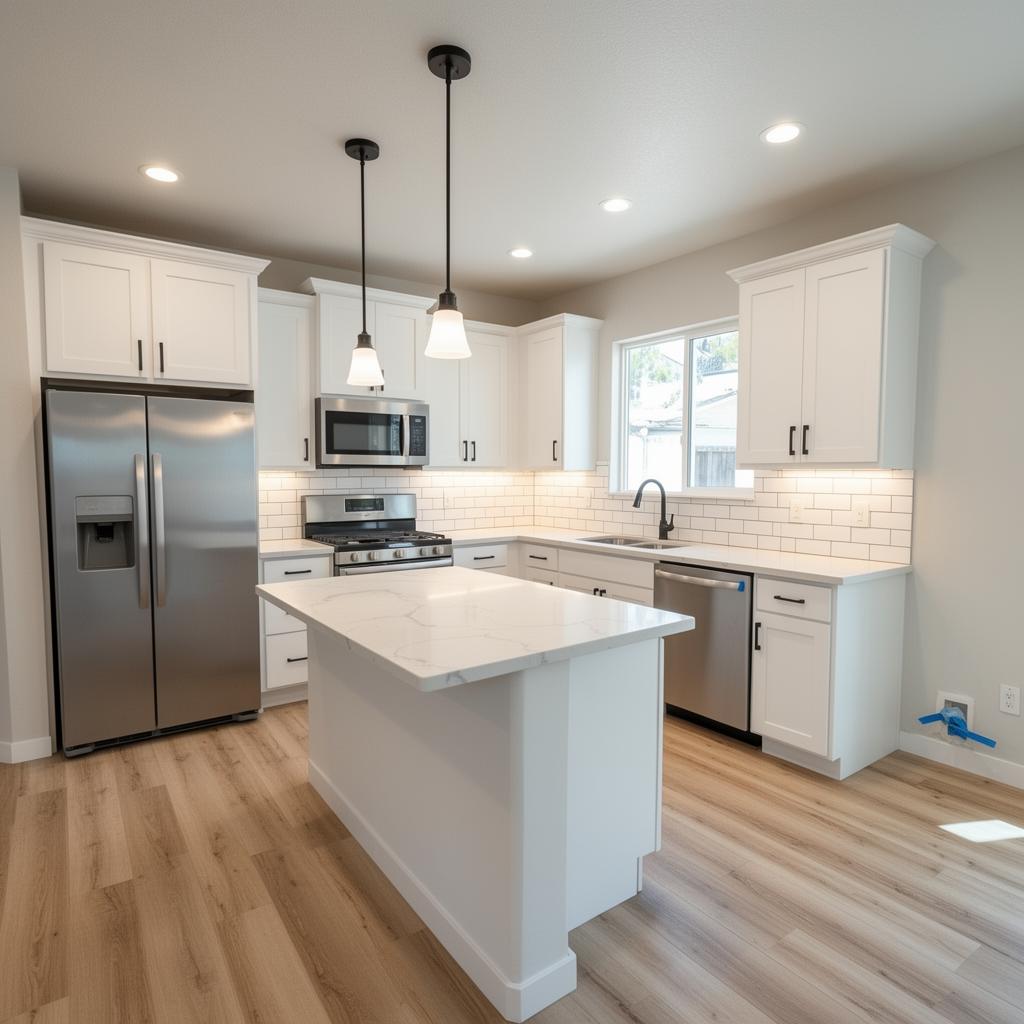 Custom kitchen renovation by AMV Construction
